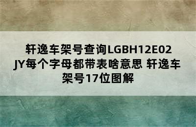 轩逸车架号查询LGBH12E02JY每个字母都带表啥意思 轩逸车架号17位图解